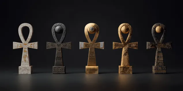 pat podrobnych symbolov ankh v rade, rozne materialy stiahnut