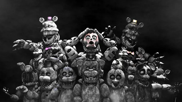 Pesë netë në Freddy's: All in 4K sfond