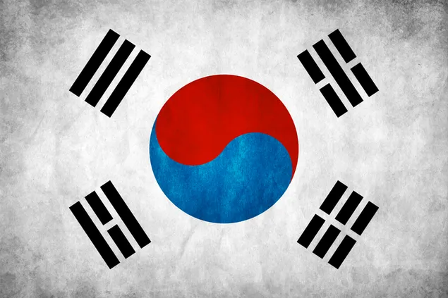 Bandera de Corea del Sud baixada