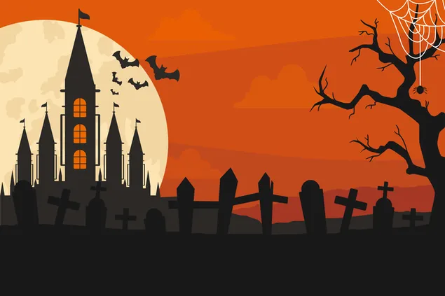 Flad design baggrund til halloween download