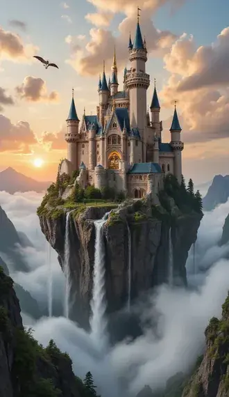 floating island castle: epic sky fantasy landscape download