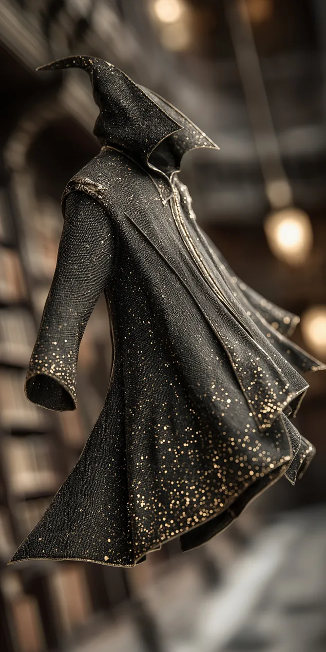 lebdeci carobni ogrtac s kapuljacom i zvjezdanim iskrama u unutrasnjosti preuzmi