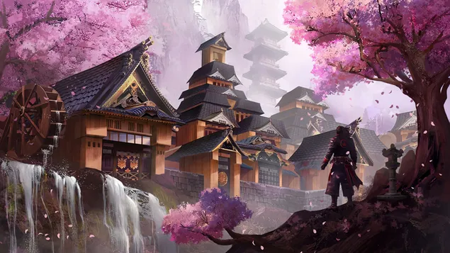 Flor de cerezo del castillo japonés descargar