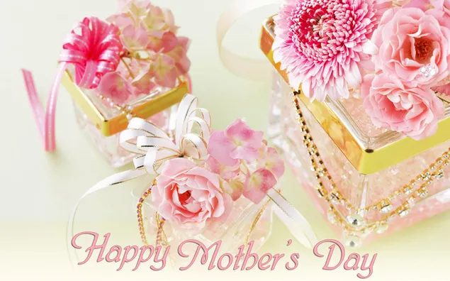 Floral Happy Mother's Day Lettering Card für besondere Anlässe zum Muttertag