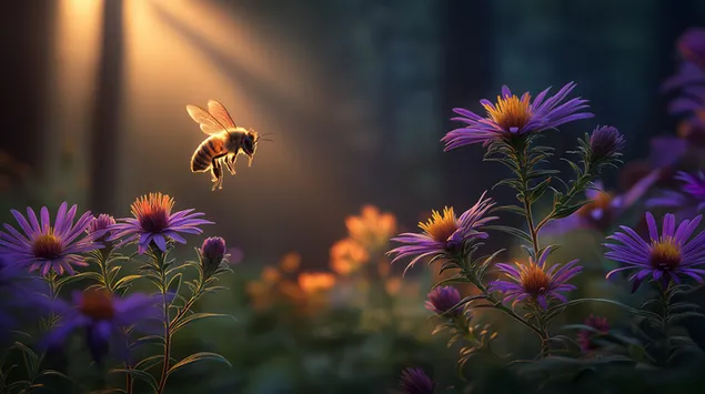 tsvetochnyy nektar: sozdatel' meda priblizhaetsya k tsvetushchemu rasteniyu skachat'