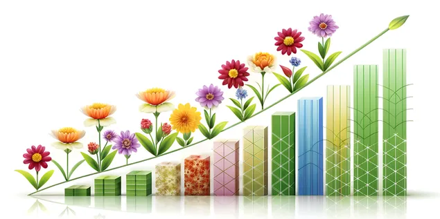 Ταπετσαρία Ανθηρή ανάπτυξη, κομψά διαγράμματα λουλουδιών και γραφικά 4K