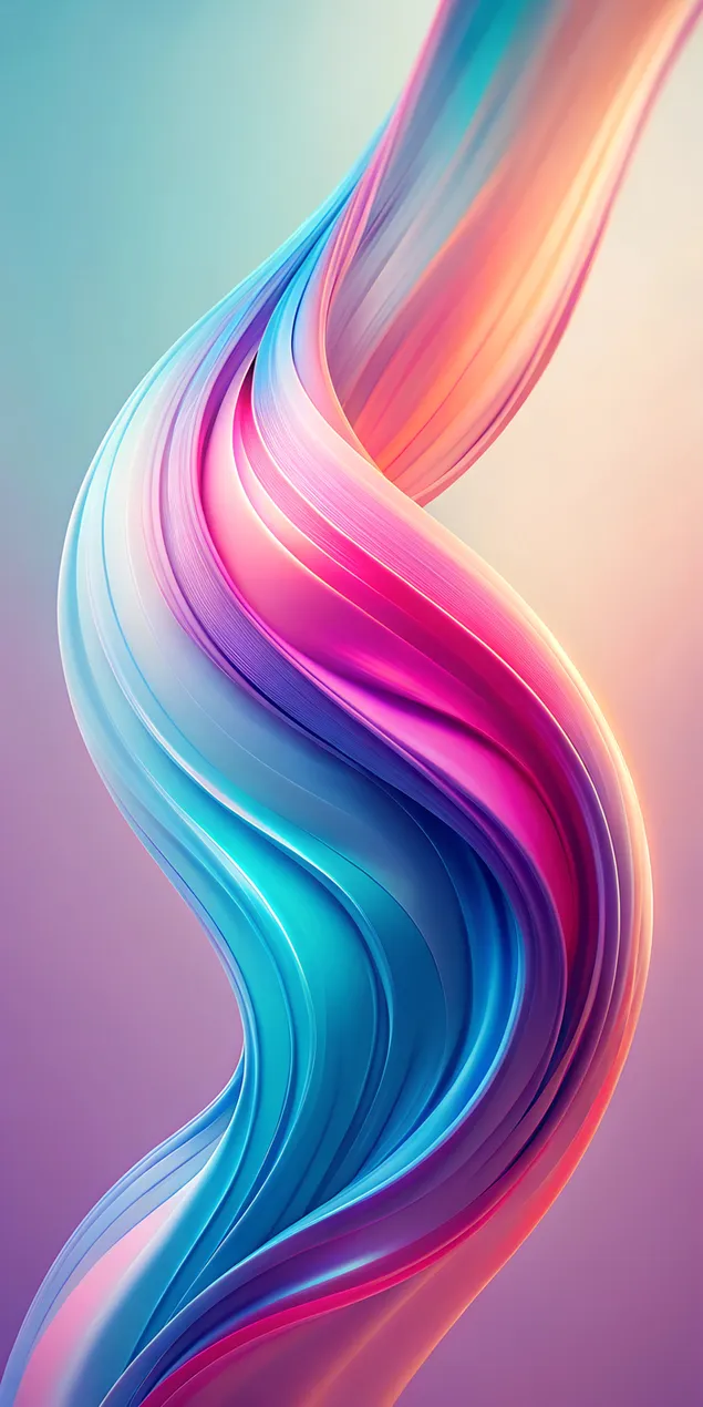 Forma abstrata fluida com curvas suaves e gradientes vibrantes de rosa, azul e roxo 2K papel de parede