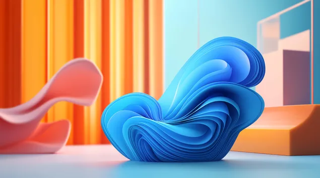 Hình nền Thiết kế đương đại chảy với những đường cong sống động 8K