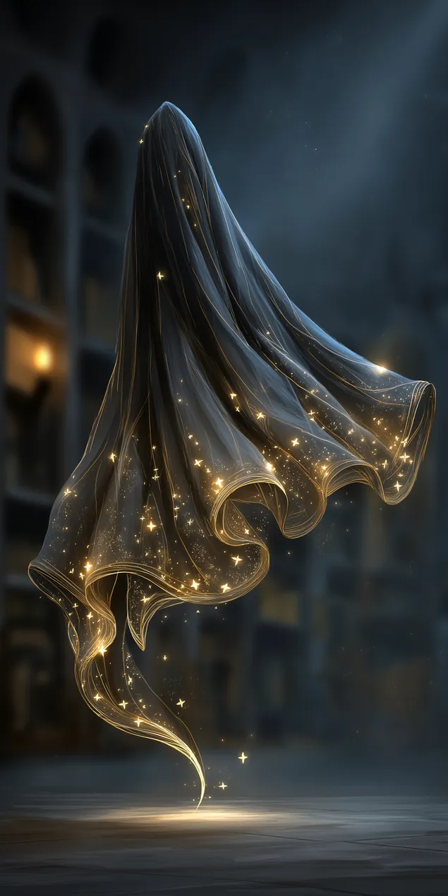 lebdeca zacarana odjeca sa zlatnim zvijezdama koje lebde u zraku preuzmi