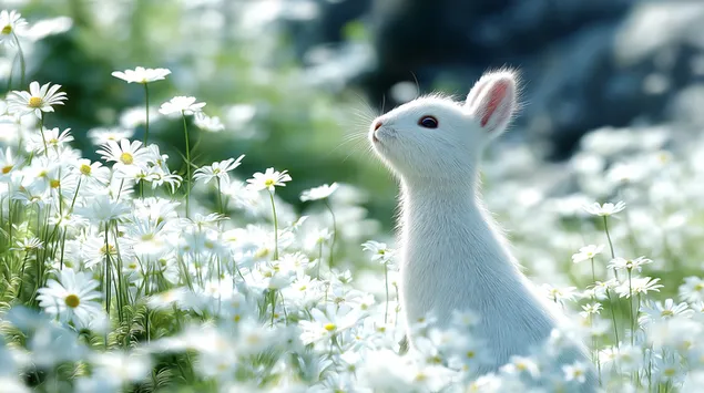 nadychany kralik medzi polom sedmokrasok stiahnut