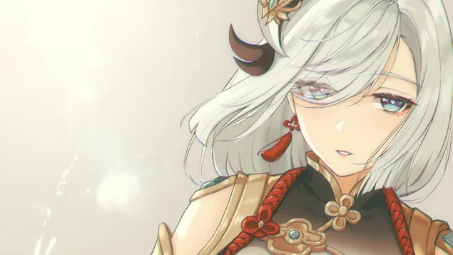 フロスティフェザーズ「シェンヘ」の羽ばたき-原神インパクト（アニメビデオゲーム） 4K 壁紙