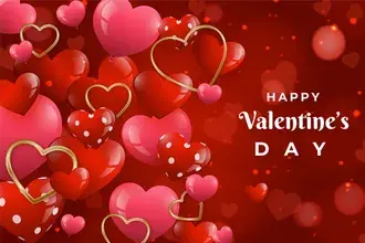 Tapeta Létající srdce pro den svatého Valentýna 2K