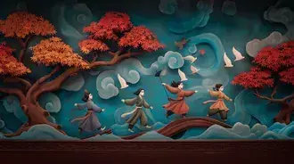 민화 여행 2K 배경화면