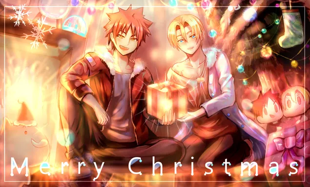 Guerras de comida! Shokugeki No Soma - Soma Yukihira & Takumi Aldini (Feliz Natal) 2K papel de parede