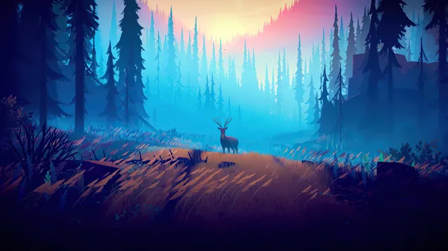 森の鹿の自然