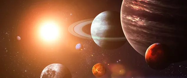 Abbildung der Bildung von Planeten 2K Hintergrundbild