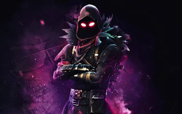 Fortnite-videogame (The Raven) 4K achtergrond