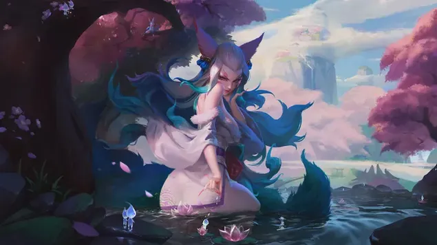 fox fire 'ahri' (spirit blossom) - league of legends (lol) aflaai