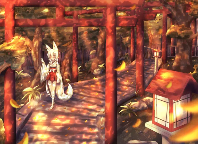 Lisa dziewczyna w świątyni 2K tapeta