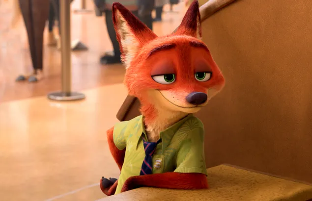 Fox nick wilde mirada de zootropolis ciudad animal película animada