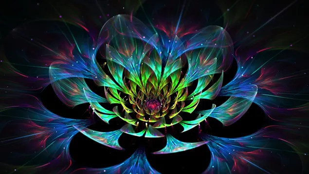 Fractal Papel Parede Flor Lotus 4K wallpaper