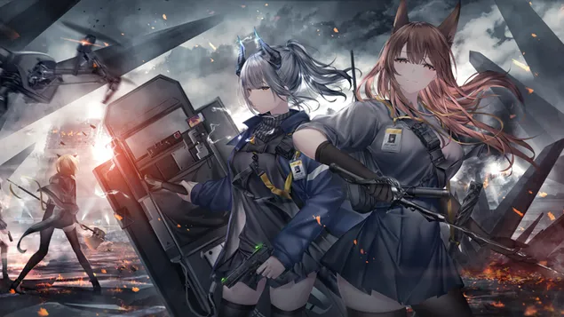 Franka with Liskarm - Arknights(애니 비디오 게임) 4K 배경화면