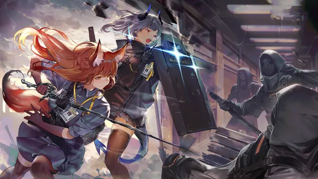 Franka with Liskarm - Arknights [애니메이션 비디오 게임] 4K 배경화면