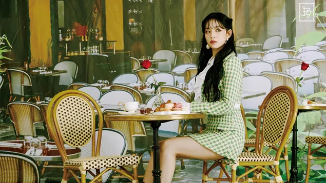 Chaeyoung iz Fromis 9 u 'We Go' MV Shoot (The Album - 9 Way Ticket ~2021) 4K pozadina