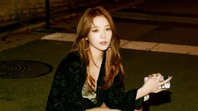 Fromis 9's Jisun | Penggambaran Album 'Tetamu Tengah Malam' 4K kertas dinding