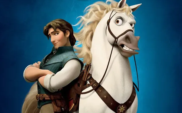 Bộ phim hoạt hình Frozen Nhân vật anime đẹp trai và con ngựa trắng xinh đẹp của anh ấy tải xuống