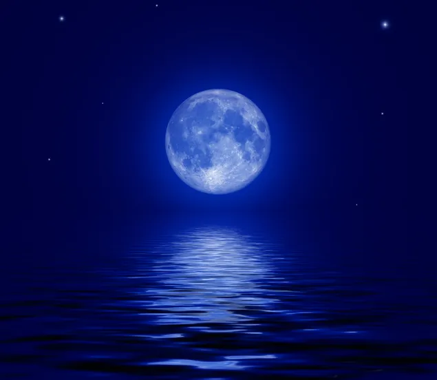 Luna llena sobre el mar descargar
