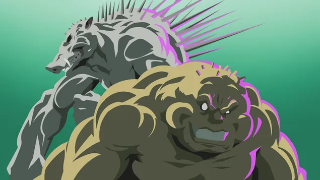 Fullmetal Alchemist - Jerso & Zampano (מינימליסט) 2K טפט