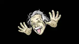 vtipne a vtipne obrazky einsteina nakreslene na cernem pozadi stahnout