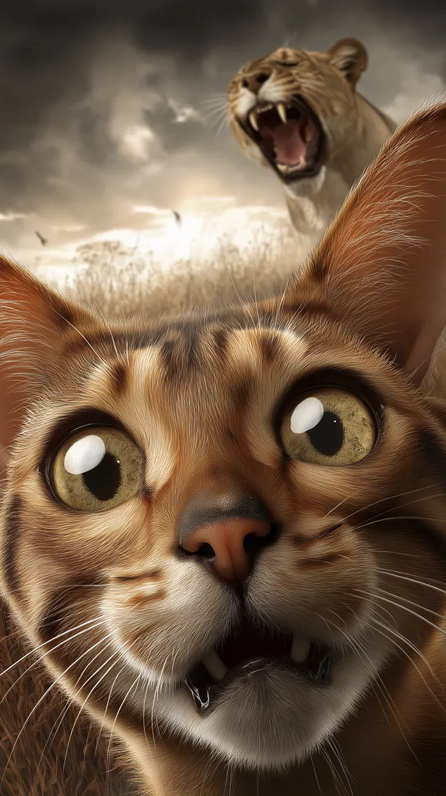 selfie greannmhar de chat le cat fiain scanruil sa toir ioslodail