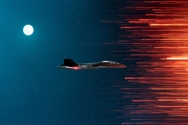Futuristiese vliegtuig maak gereed om supersonies te gaan aflaai