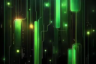 Tapeta Futuristický zelený neonový obvodový design s abstraktním technologickým tématem 2K