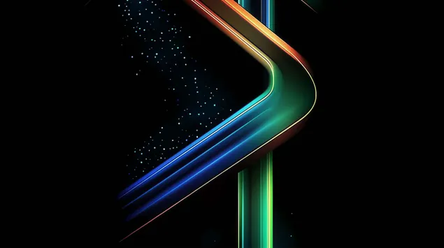 별이 빛나는 하이라이트가 있는 미래적인 네온 곡선 8K 배경화면