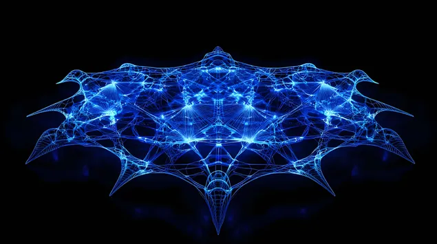 מבנה רשת ניאון עתידני על שחור 4K טפט