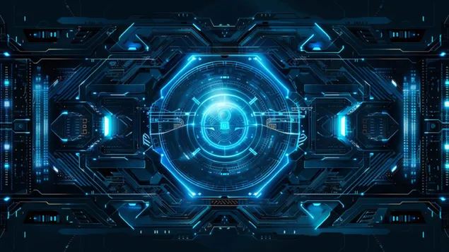 Reka Bentuk Sepanduk Laman Web Corak Teknologi Futuristik HD kertas dinding