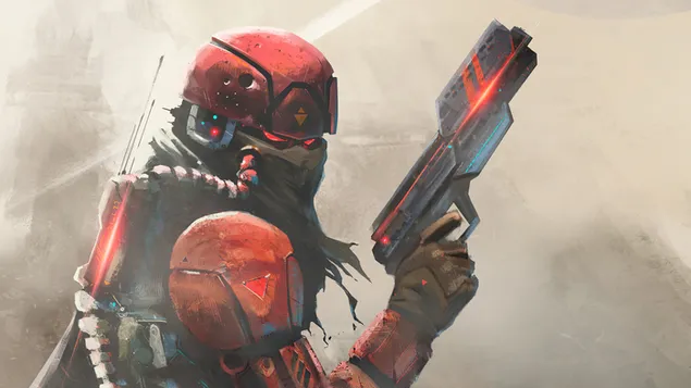 Futurystyczny wojownik 4K tapeta