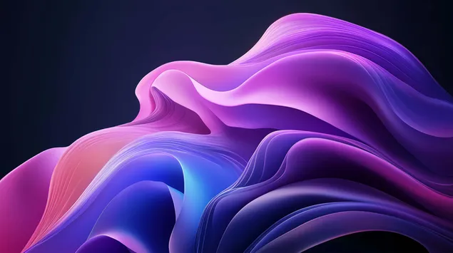 ダイナミックなネオンの輝きと柔らかなトランジションを備えた未来的な波のデザイン 8K 壁紙