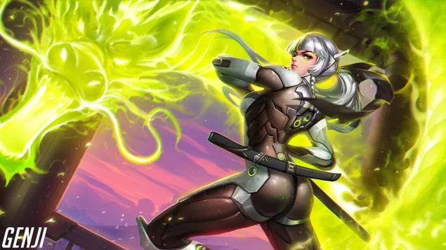 Gadis 'Genji' (Anime FA) - Overwatch (Video Game) unduhan