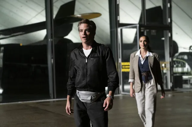 Gal Gadot Datang Menuju Chris Pine 2K wallpaper