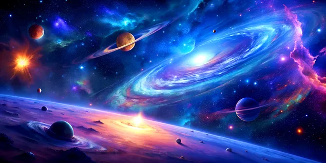 galaktik ruya manzarasi, bulutsular ve yildizlar arasinda kozmik bir yolculuk indir