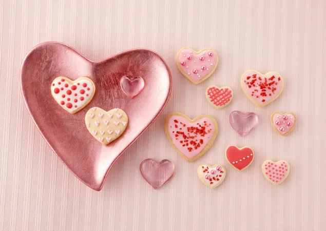 Galletas de corazón para el día de San Valentín