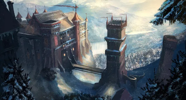 Game of Thrones-Serie - Schlossmalerei 2K Hintergrundbild