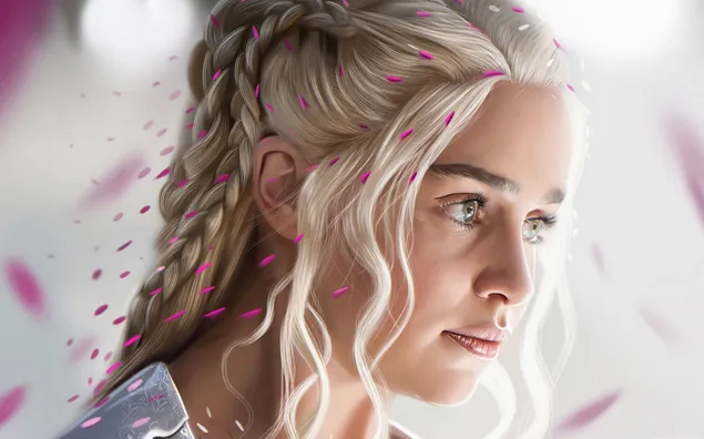 Serie Game of Thrones - Dipinto di Daenerys Targaryen (Emilia Clarke). 2K sfondo