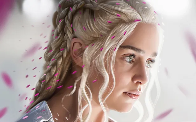 Hình nền Loạt trò chơi vương quyền - bức tranh của Daenerys Targaryen (Emilia Clarke) 2K