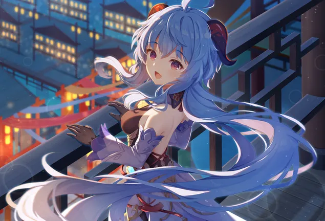 Ganyu & her Genshin city | Genshin Impact  4K wallpaper