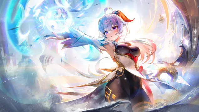 Sihir Ganyu (Kesan Ganshin) 2K kertas dinding